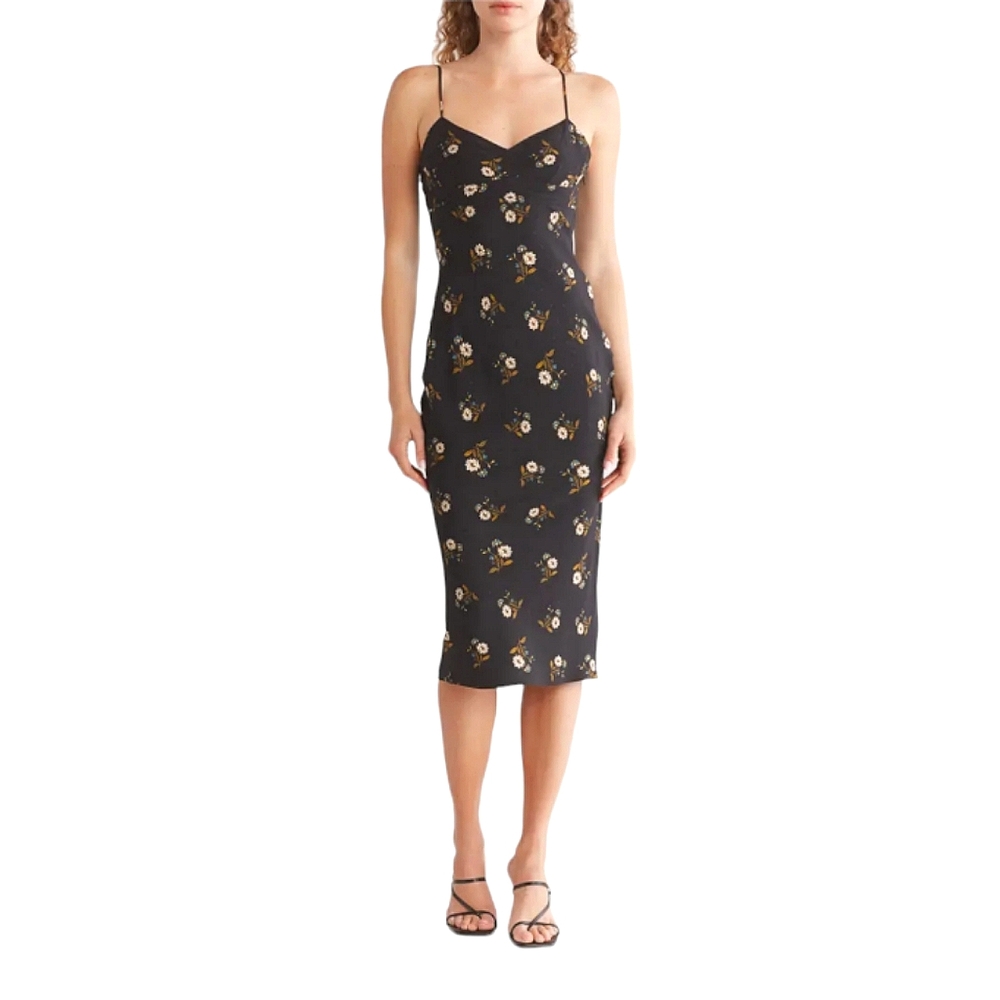 NWT Shara Black Midi Dress